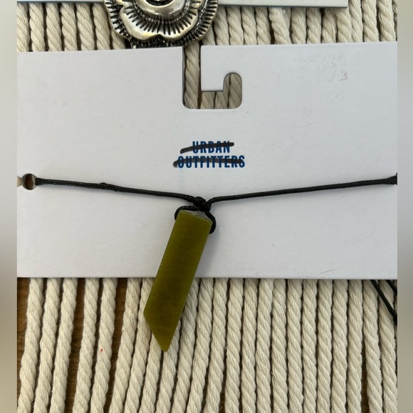 Urban Outfitters Bundle of two, a Silver Rosette and Green Stone Pendant Chokers - Picture 7 of 8